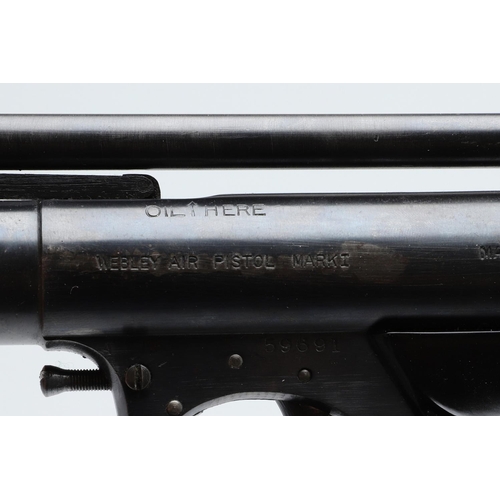 45 - A WEBLEY MARK ONE .177 AIR PISTOL. A Webley Air Pistol, marked to the sides 'Webley Air Pistol Mark ... 