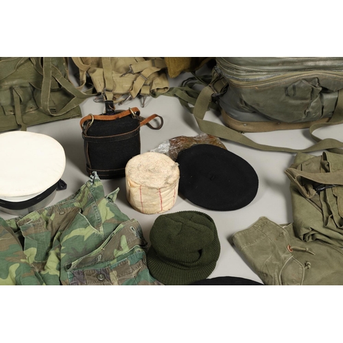 450 - A LARGE COLLECTION OF ASSORTED MILITARY UNIFORM, HEADGEAR AND MISCELLANEOUS ITEMS. A collection of a... 