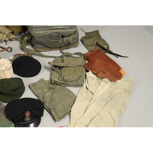 450 - A LARGE COLLECTION OF ASSORTED MILITARY UNIFORM, HEADGEAR AND MISCELLANEOUS ITEMS. A collection of a... 