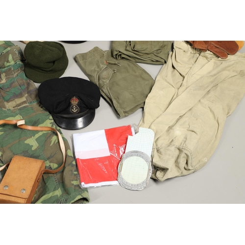 450 - A LARGE COLLECTION OF ASSORTED MILITARY UNIFORM, HEADGEAR AND MISCELLANEOUS ITEMS. A collection of a... 