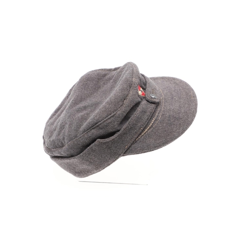 454 - A SECOND WORLD WAR HITLER YOUTH WINTER SERVICE CAP. A light grey Hitler Youth winter 's ki' type cap... 