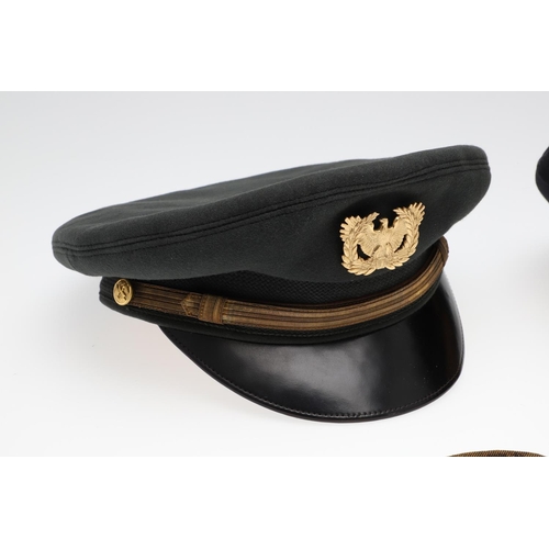 455 - TWO POST WAR AMERICAN ARMY WARRANT OFFICERS PEAKED CAPS AND SHOULDER INSIGNIA. A U.S. Army Warrant O... 