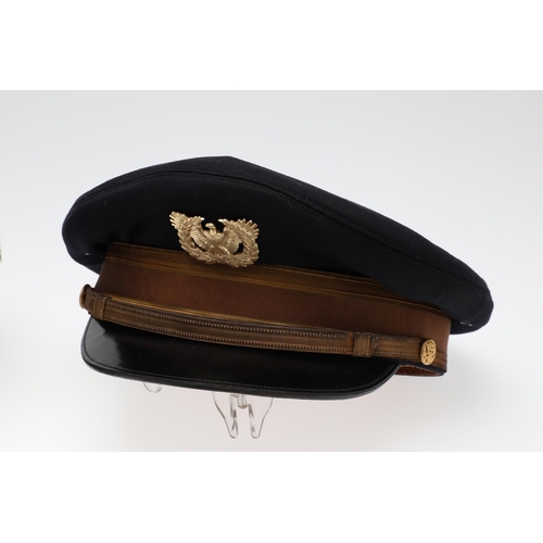 455 - TWO POST WAR AMERICAN ARMY WARRANT OFFICERS PEAKED CAPS AND SHOULDER INSIGNIA. A U.S. Army Warrant O... 