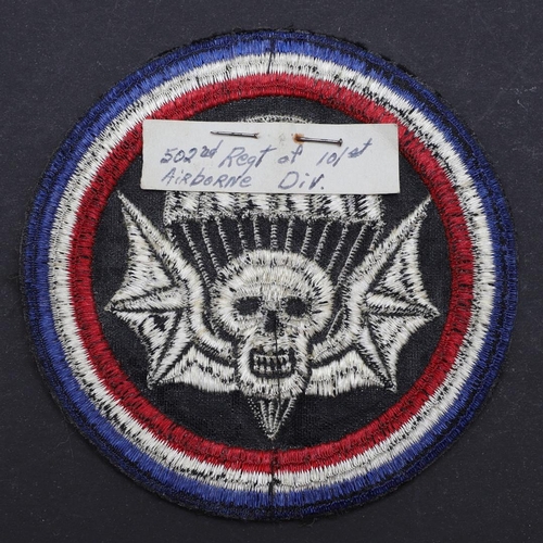 461 - A 502ND PARACHUTE INFANTRY REGIMENT JACKET PATCH. A 502nd Parachute Infantry Regiment of the 101st A... 