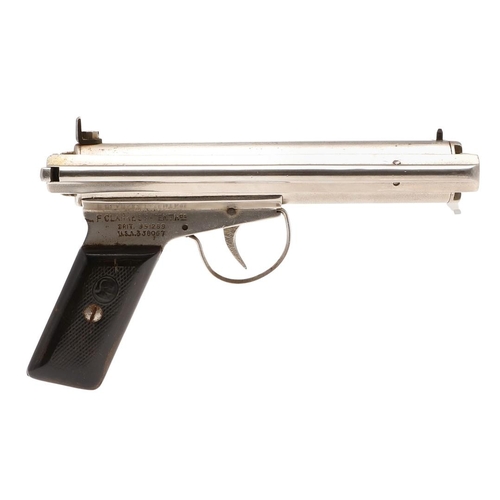 47 - AN ACCLES AND SHELVOKE 'WARRIOR' .177 AIR PISTOL. An air pistol with chromed body marked 'The 
