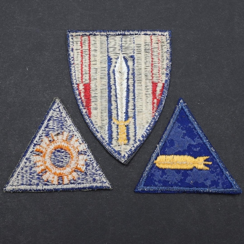 479 - THREE SECOND WORLD WAR ERA UNITED STATES AIR FORCE PATCHES. Patches for the United States Air Force,... 