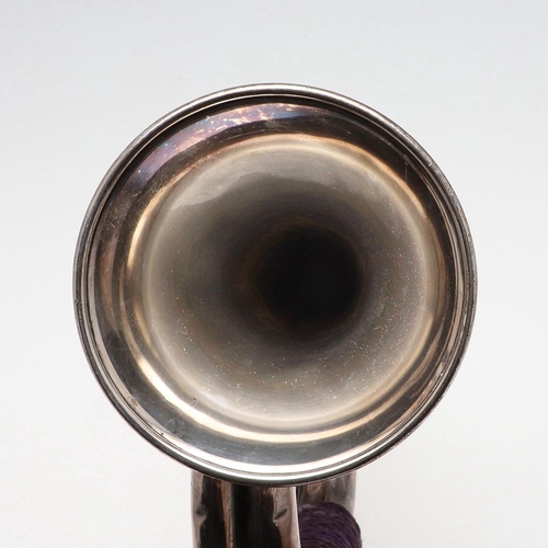 483 - A 38TH WELSH DIVISION PRESENTATION BUGLE. A silver plated bugle by Besson and Co of London, engraved... 