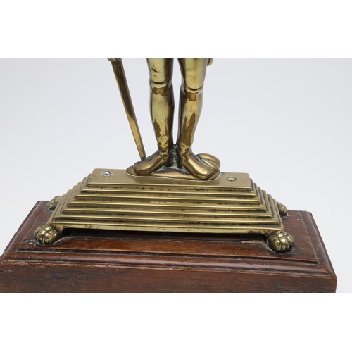 484 - A FINE 19TH CENTURY BRASS DOOR STOP IN THE FORM OF ADMIRAL LORD NELSON. A large brass doorstop in th... 