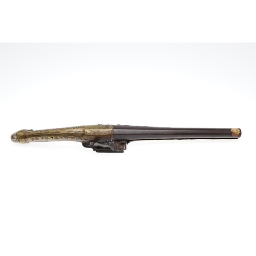 5 - A HIGHLY DECORATED 19TH CENTURY TURKISH FLINTLOCK PISTOL. With a 24.5cm barrel tapering from octagon... 