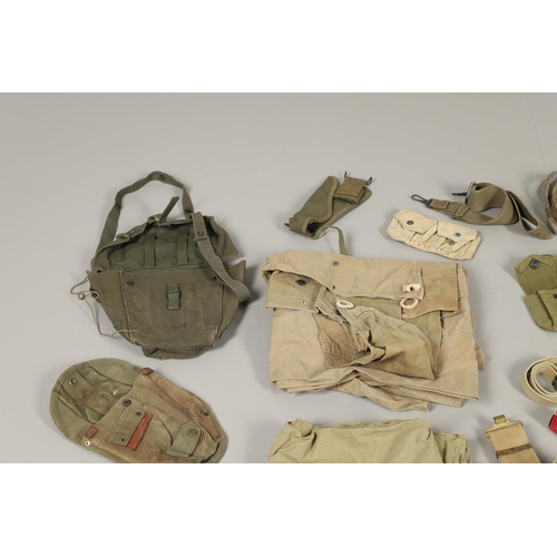 503 - A COLLECTION OF WEBBING AND MILITARY EQUIPMENT, SECOND WORLD WAR AND LATER. A colapsible webbing buc... 