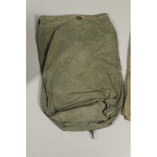 515 - A BRITISH ARMY RIDGE 'BAG TENT' AND OTHER SIMILAR ITEMS. A Military issue ridge tent, approximately ... 