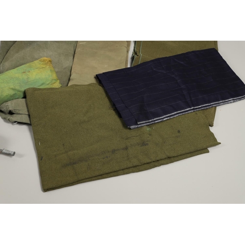 515 - A BRITISH ARMY RIDGE 'BAG TENT' AND OTHER SIMILAR ITEMS. A Military issue ridge tent, approximately ... 