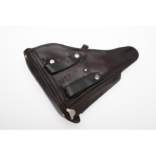 518 - A SECOND WORLD WAR GERMAN LUGER HOLSTER DATED 1940. A black leather Luger holster with side fitted m... 