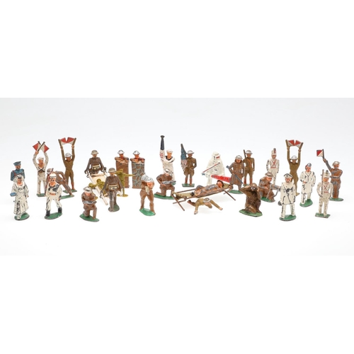 520 - A COLLECTION OF EARLY AMERICAN PAINTED LEAD TOY SOLDIERS. A mixed collection of toy soldiers includi... 