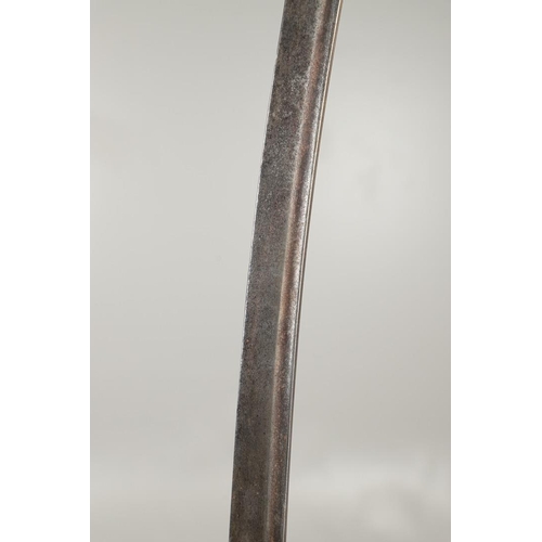 53 - A PRUSSIAN FRIEDRICH THE GREAT PERIOD GRENADIER's  SWORD. A mid 18th century sword with a 64cm curve... 