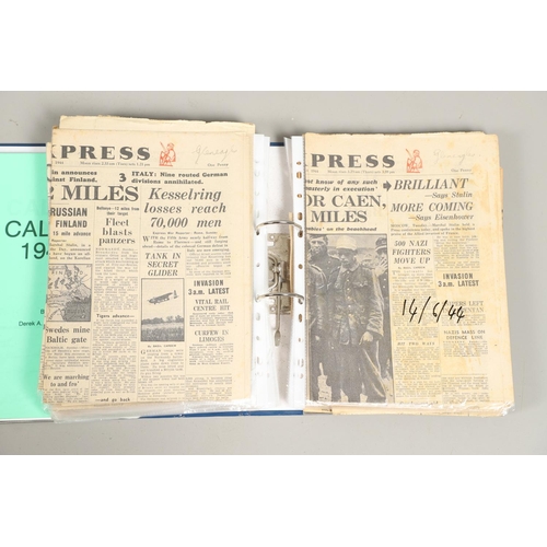 530 - AN INTERESTING COLLECTION OF SECOND WORLD WAR NEWSPAPERS. A collection of Second World War period ne... 