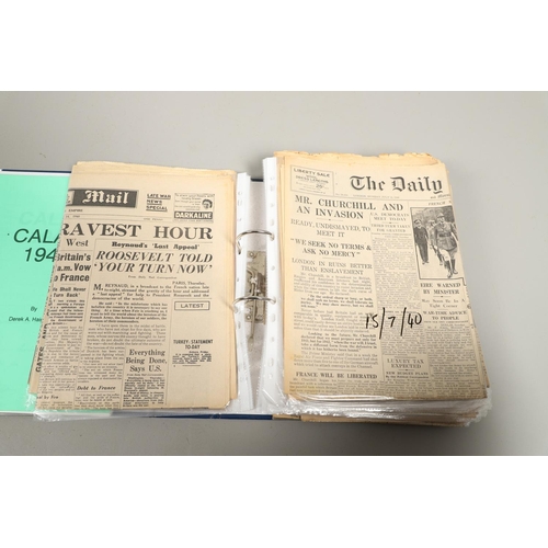 530 - AN INTERESTING COLLECTION OF SECOND WORLD WAR NEWSPAPERS. A collection of Second World War period ne... 