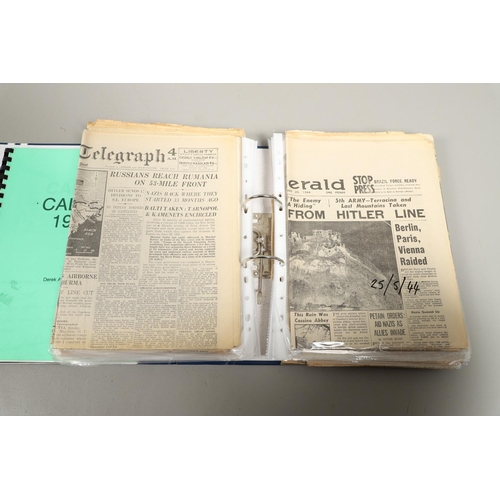 530 - AN INTERESTING COLLECTION OF SECOND WORLD WAR NEWSPAPERS. A collection of Second World War period ne... 