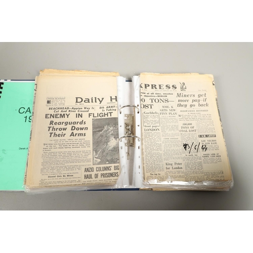 530 - AN INTERESTING COLLECTION OF SECOND WORLD WAR NEWSPAPERS. A collection of Second World War period ne... 