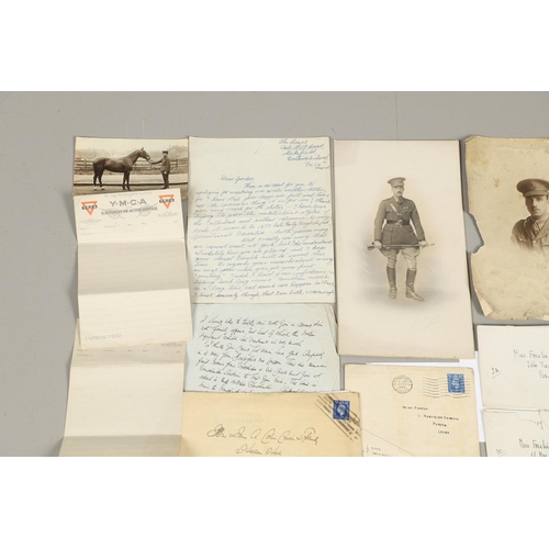 537 - AN INTERESTING COLLECTION OF FIRST WORLD WAR LETTERS, PHOTOGRAPHS AND SUPPORTING MATERIAL FROM AN OF... 