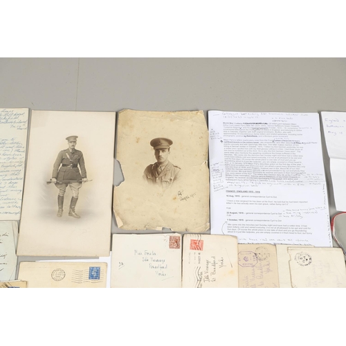 537 - AN INTERESTING COLLECTION OF FIRST WORLD WAR LETTERS, PHOTOGRAPHS AND SUPPORTING MATERIAL FROM AN OF... 