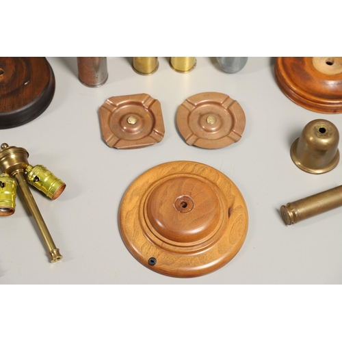 539 - A COLLECTION OF TRENCH ART SHELLS AND LIGHTERS. A collection of trench art to include two similar sh... 