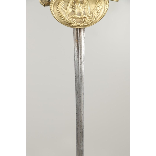 54 - A FRENCH NAPOLEONIC PERIOD INFANTRY OFFICERS SWORD. With a 78.5cm tapering pointed three edged blade... 