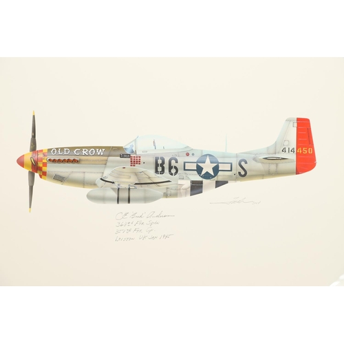 549 - JOHN C. VALO, c.1963, NORTH AMERICAN P-51D-10 MUSTANG 'OLD CROW'. 'Old Bud', profile painting in air... 