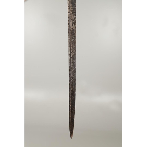 55 - A FRENCH NAPOLEONIC PERIOD SENIOR OFFICER's  SWORD. With a 62cm tapering pointed blade with single f... 