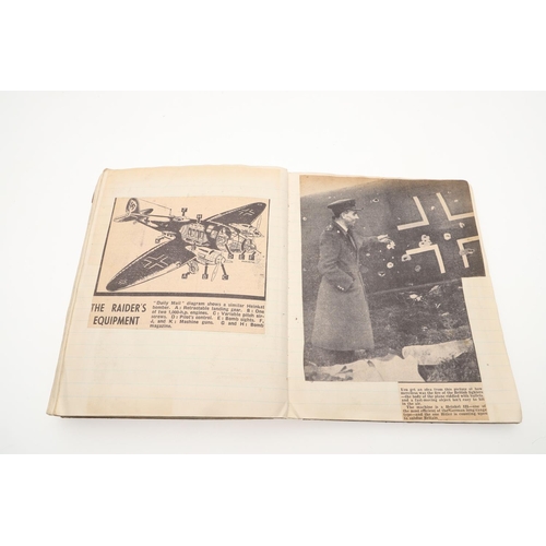 550 - AN INTERESTING SECOND WORLD WAR SCRAP BOOK. A scrap book containing a wide ranging collection of new... 