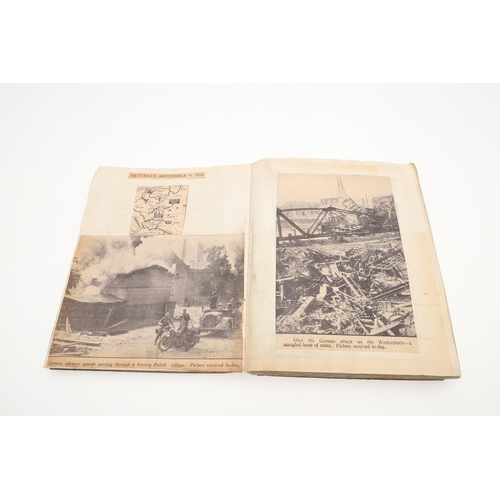 550 - AN INTERESTING SECOND WORLD WAR SCRAP BOOK. A scrap book containing a wide ranging collection of new... 