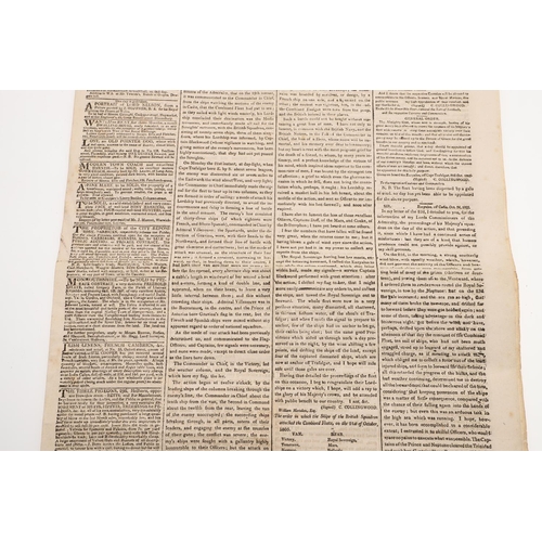 553 - A FACSIMILE COPY OF THE TIMES FOR NOVEMBER 7TH 1805. The Times for the 7th November 1805 contained V... 