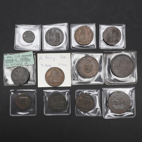 558 - A COLLECTION OF 18TH AND 19TH CENTURY TOKENS AND REGIONAL ISSUES. A collection of regional issues an... 