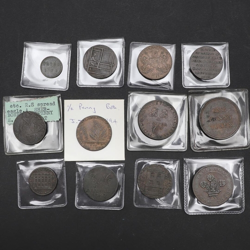 558 - A COLLECTION OF 18TH AND 19TH CENTURY TOKENS AND REGIONAL ISSUES. A collection of regional issues an... 