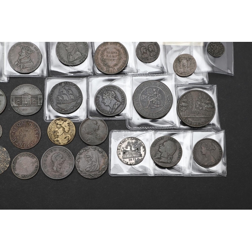 559 - A COLLECTION OF REGIONAL ISSUES AND TOKENS, 18TH CENTURY AND LATER. A mixed collection of trade toke... 