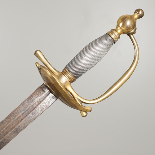 58 - A 1796 PATTERN HEAVY CAVALRY OFFICER's  DRESS SWORD. With am 82cm tapering and pointed blade with a ... 