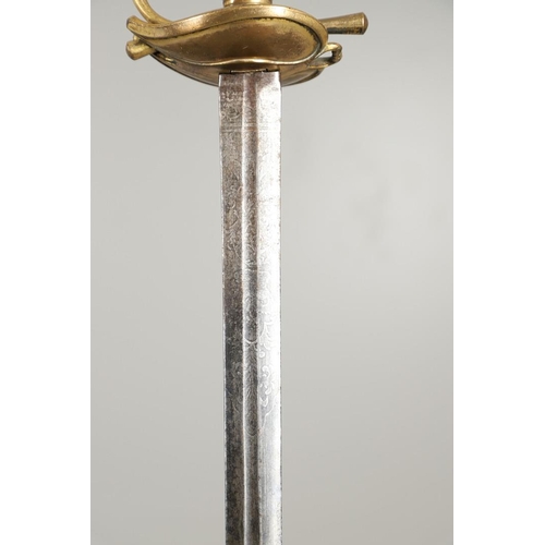 58 - A 1796 PATTERN HEAVY CAVALRY OFFICER's  DRESS SWORD. With am 82cm tapering and pointed blade with a ... 