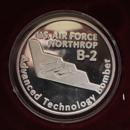 582 - A COLLECTION OF FOUR SILVER AVIATION RELATED COMMEMORATIVE MEDALS. A fine silver one troy ounce meda... 