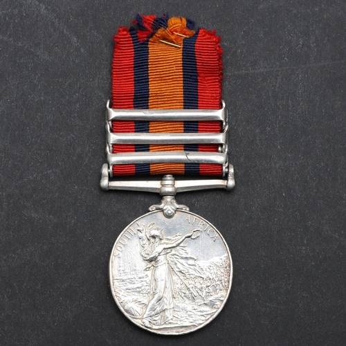 593 - A THREE CLASP QUEEN's  SOUTH AFRICA MEDAL TO THE FIELD ARTILLERY. A Queen's  South Africa Medal with... 