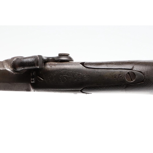 6 - A 19TH CENTURY LARGE BORE PERCUSSION FIRING PISTOL. A percussion firing pistol with a 10 cm octagona... 