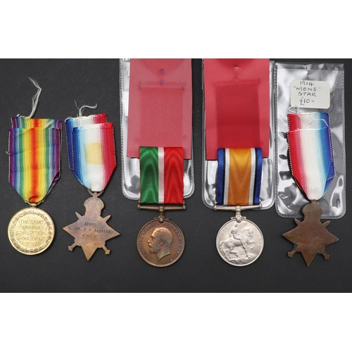 601 - A COLLECTION OF FIRST WORLD WAR MEDALS INCLUDING A 1914 STAR TO THE INNISKILLINGS. A Great War 1914 ... 