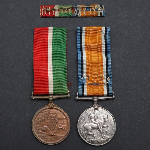 604 - A FIRST WORLD WAR MERCANTILE MARINE PAIR. A Great War pair comprising War Medal named to Henry J. Ma... 