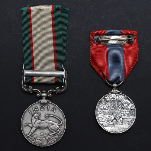 615 - AN INDIA GENERAL SERVICE MEDAL AND TWO IMPERIAL SERVICE MEDALS. An India General Service Medal 1936-... 