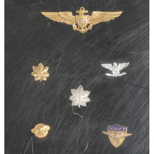 624 - A FINE SET OF AMERICAN SECOND WORLD WAR MEDALS AND INSIGNIA AWARDED TO COMMANDER CROWLEY OF THE U.S.... 