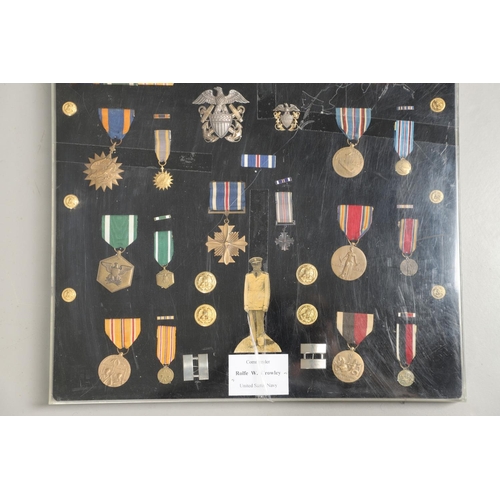 624 - A FINE SET OF AMERICAN SECOND WORLD WAR MEDALS AND INSIGNIA AWARDED TO COMMANDER CROWLEY OF THE U.S.... 