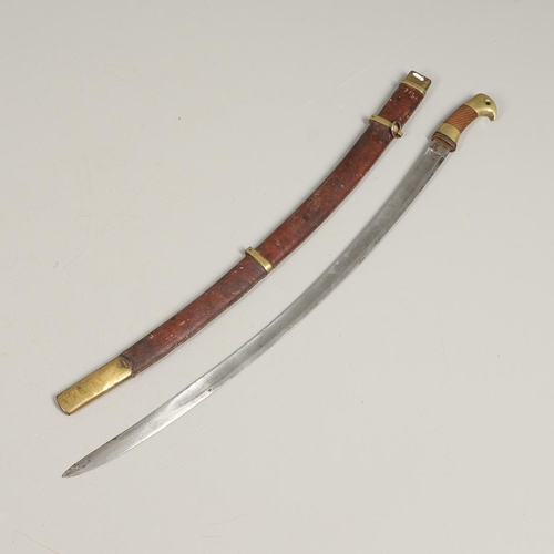 63 - A LATE 19TH CENTURY IMPERIAL RUSSIAN COSSACK SABRE AND SCABBARD. With an 82cm curved, pointed and si... 