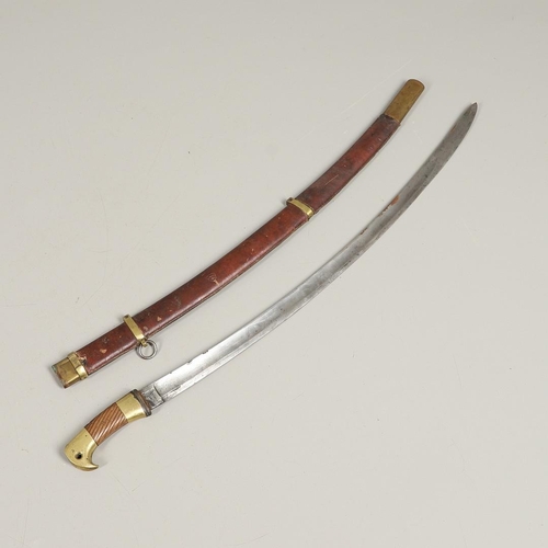 63 - A LATE 19TH CENTURY IMPERIAL RUSSIAN COSSACK SABRE AND SCABBARD. With an 82cm curved, pointed and si... 