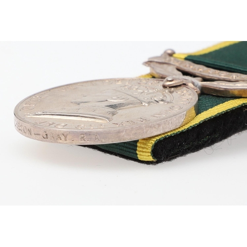 633 - A GEORGE VI TERRITORIAL EFFICIENCY MEDAL TO THE ROYAL ARTILLERY. A George VI efficiency medal named ... 