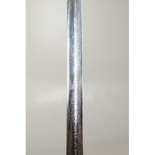 65 - A BRITISH HEAVY CAVALRY OFFICER's  SWORD BY WILKINSON MADE FOR LT.COL SYKES WHO COMMANDED THE DENBIG... 