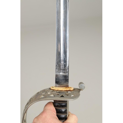 65 - A BRITISH HEAVY CAVALRY OFFICER's  SWORD BY WILKINSON MADE FOR LT.COL SYKES WHO COMMANDED THE DENBIG... 